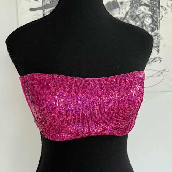 Victoria’s Secret Pink Sequin bikini bandeau Tube Top - Picture 1 of 2